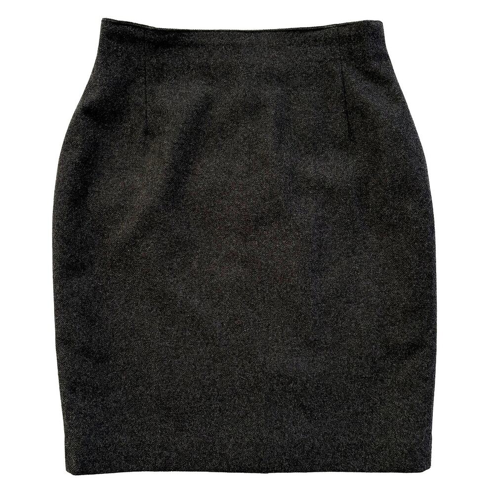 VTG Apart Wool Pencil Skirt Women 6 Charcoal Gray Career Office Classic EUC